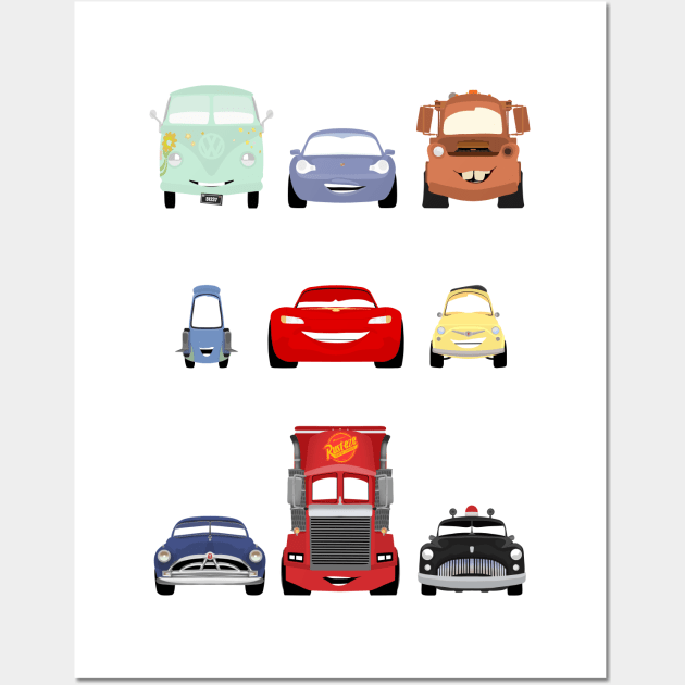 Cars Minimalist Lineup Wall Art by Mr Measom